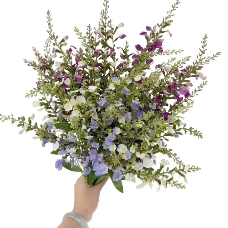 26" Faux Salvia Stem, Tall Lifelike Meadow Sage Wildflower, Realistic Artificial Flower for Vase Filler, Farmhouse Home Decor, DIY Wedding Arrangements (White, Blue, Magenta)