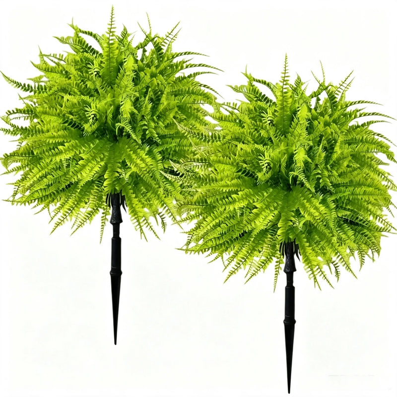 Lifelike Artificial Boston Fern Bush, 17" Tall Faux Greenery Pick, Realistic Weather-Resistant Stems for Indoor & Outdoor Planters, Vase Filler, Home Decor, DIY Weddings