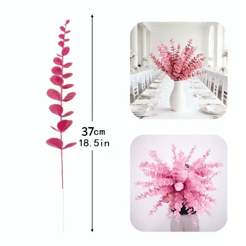 20 Pcs Bulk Faux Eucalyptus Stems, 19" Tall Realistic Artificial Greenery, Lifelike Leaves for Wedding Bouquets, Vase Filler & Modern Home Decor