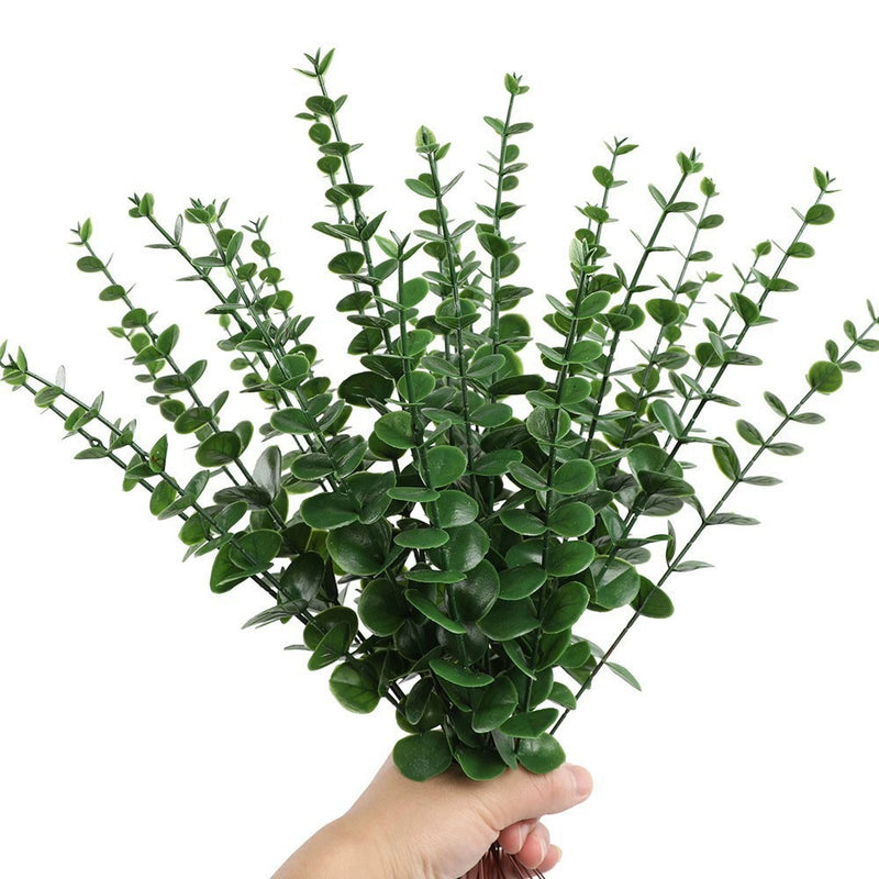 20 Pcs Bulk Faux Eucalyptus Stems, 19" Tall Realistic Artificial Greenery, Lifelike Leaves for Wedding Bouquets, Vase Filler & Modern Home Decor