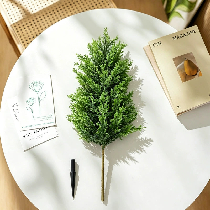 28" Faux Cypress Tree, Lifelike Potted Juniper Plant, Tall Artificial Evergreen for Modern Home Decor, Office, Patio & Wedding, Year-Round Greenery