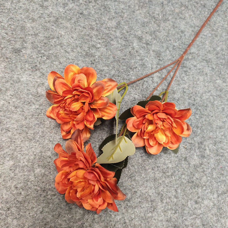 Bulk 22" Silk Dahlia Daisy Stem – 3 Realistic Blooms for Vases, Weddings & Home Decor