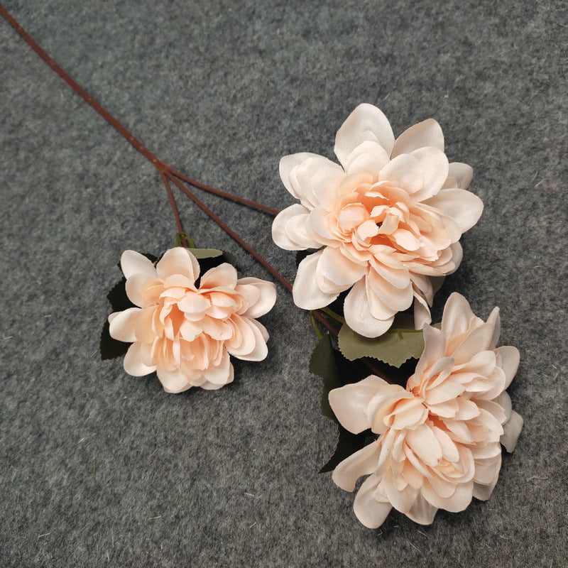 Bulk 22" Silk Dahlia Daisy Stem – 3 Realistic Blooms for Vases, Weddings & Home Decor