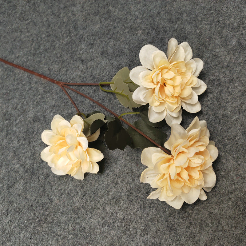 Bulk 22" Silk Dahlia Daisy Stem – 3 Realistic Blooms for Vases, Weddings & Home Decor