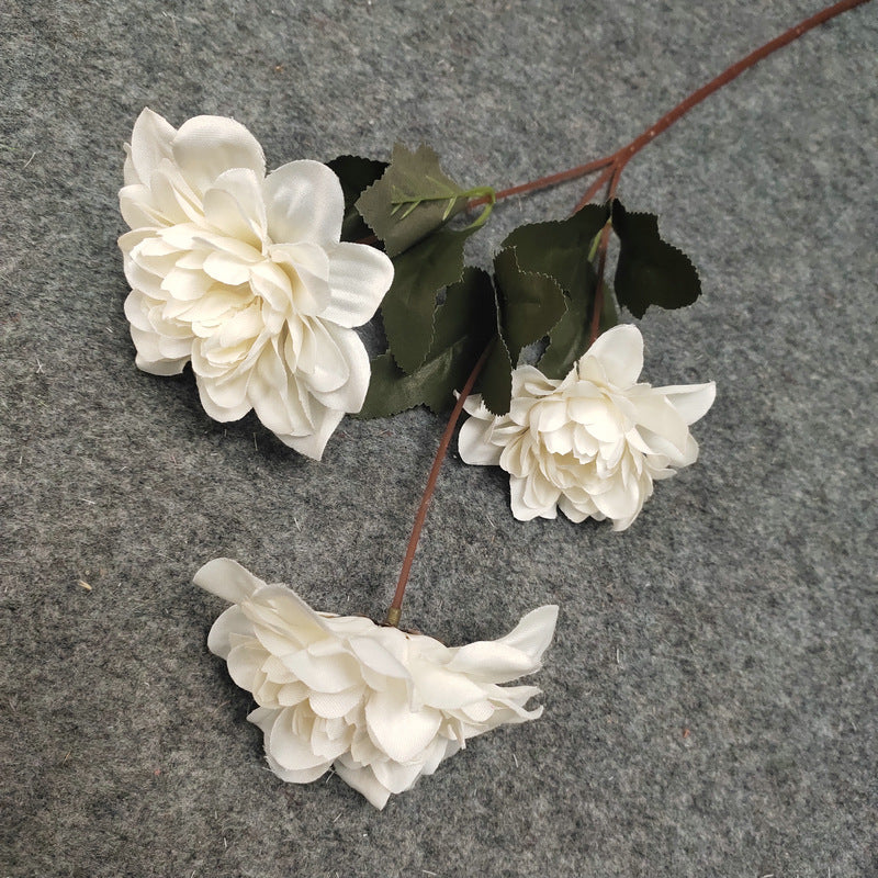Bulk 22" Silk Dahlia Daisy Stem – 3 Realistic Blooms for Vases, Weddings & Home Decor