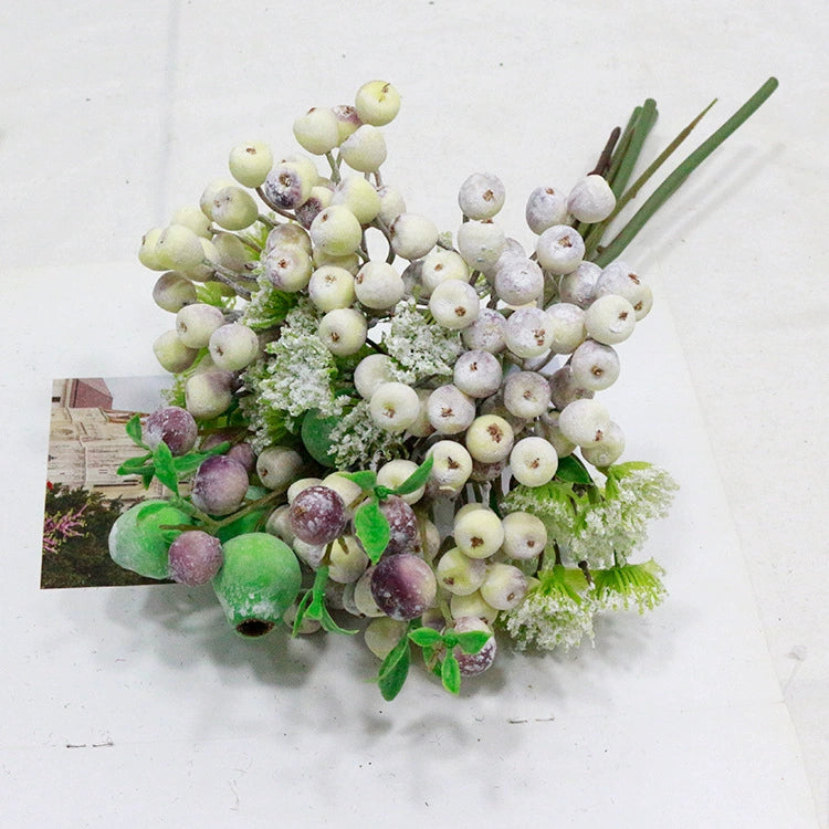 13" Realistic Faux Berry Stems, Hand-Tied Artificial Berry Spray Bundle for Vase Filler, Rustic Home Decor, DIY Wreaths & Wedding Arrangements