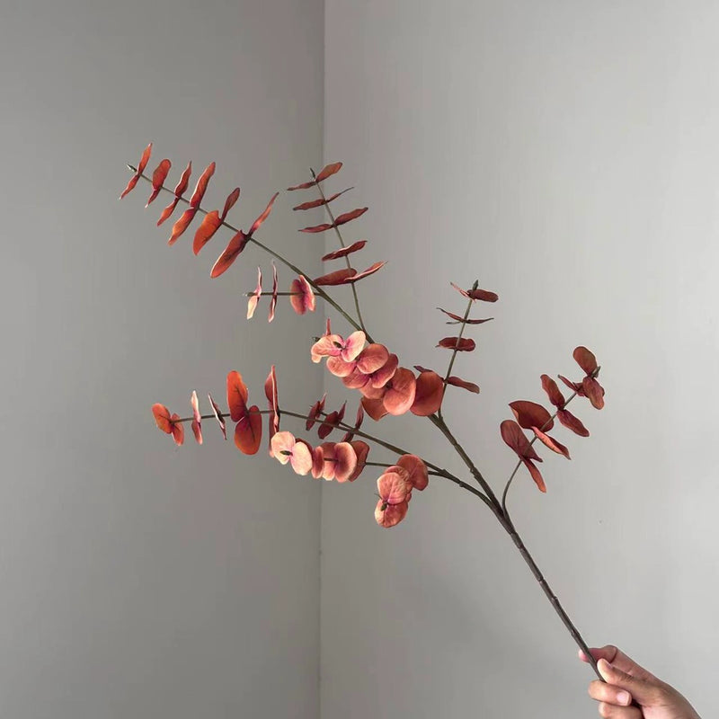 Faux Eucalyptus Stem, 35" Long Layered Greenery, Realistic Artificial Leaves for Vase, Wedding Decor, DIY Floral Arrangements & Home Centerpieces