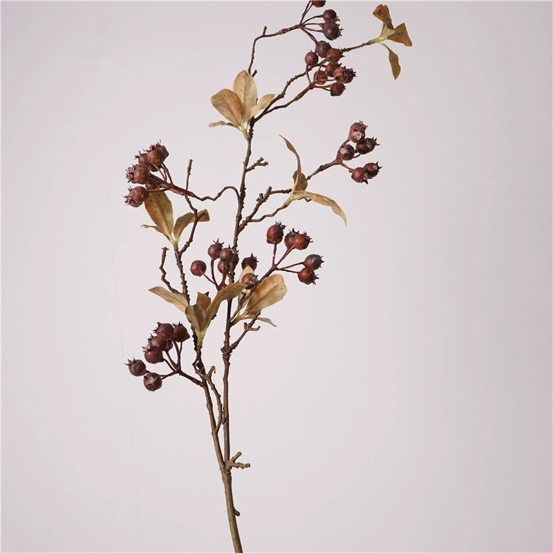 37" Tall Faux Dried Berry Stem, Realistic Long Branch with Artificial Berries, Vase Filler for Nordic & Farmhouse Home Decor, DIY Wedding Floral