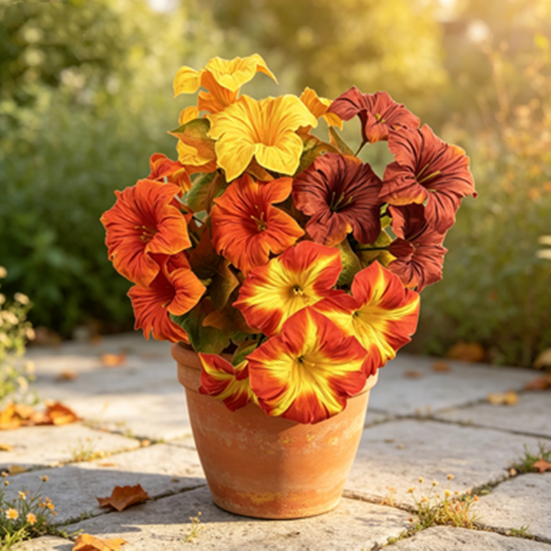 Bulk 5pcs Autumn Morning Glory Stems | 12" Faux Flowers