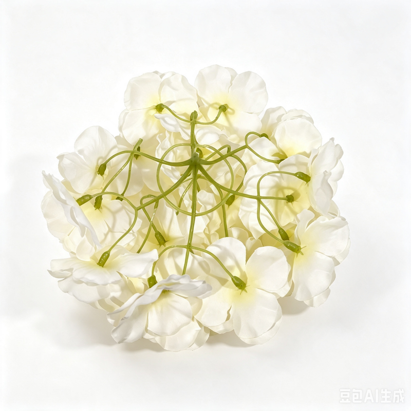 Bulk 10pcs White Hydrangea Flower Heads, 7" Realistic Faux Floral Arrangements for Home Decor, Weddings, Events