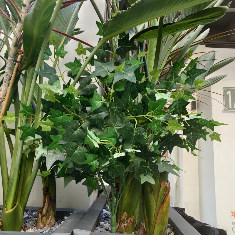 Bulk Set of 2 Lifelike English Ivy Bush, 24" UV Resistant Faux Greenery, Realistic Outdoor Plants for Planters, Wedding Backdrops, Home & Wall Decor
