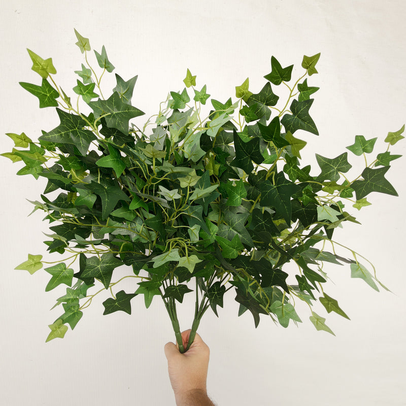 Bulk Set of 2 Lifelike English Ivy Bush, 24" UV Resistant Faux Greenery, Realistic Outdoor Plants for Planters, Wedding Backdrops, Home & Wall Decor