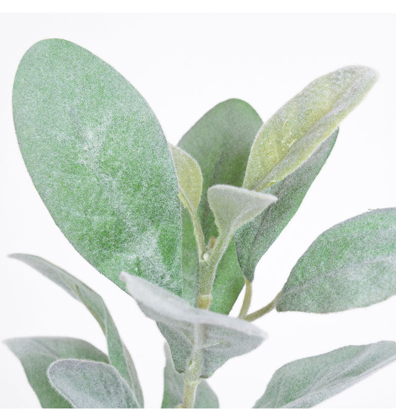 Bulk 12pcs Lambs Ear Stems, 28" Tall Soft Touch Faux Greenery, Realistic Flocked Sage Leaves for Wedding Bouquets, Wreaths, Vase & Farmhouse Decor