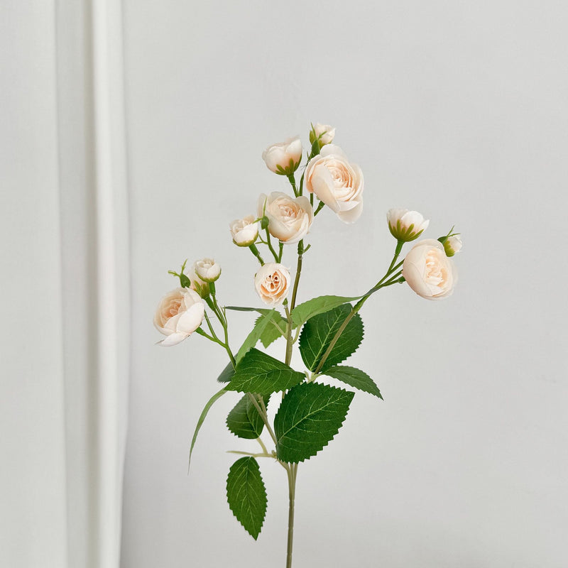 18" Faux Camellia Bouquet, 12 Lifelike Stems with Buds, Artificial Tea Rose Flowers for Vase, DIY Wedding Centerpieces, Home Decor, Bulk Floral