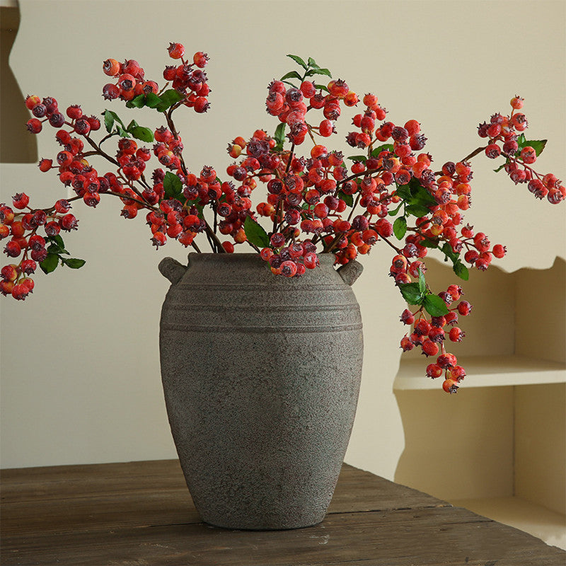 21" Realistic Faux Blueberry Stem - Perfect for Home Decor, Weddings, & Events, Low Maintenance, Allergy & Pet Safe