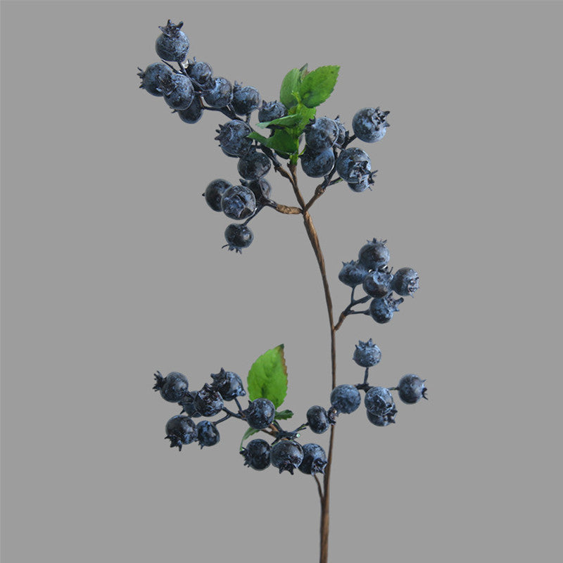 21" Realistic Faux Blueberry Stem - Perfect for Home Decor, Weddings, & Events, Low Maintenance, Allergy & Pet Safe