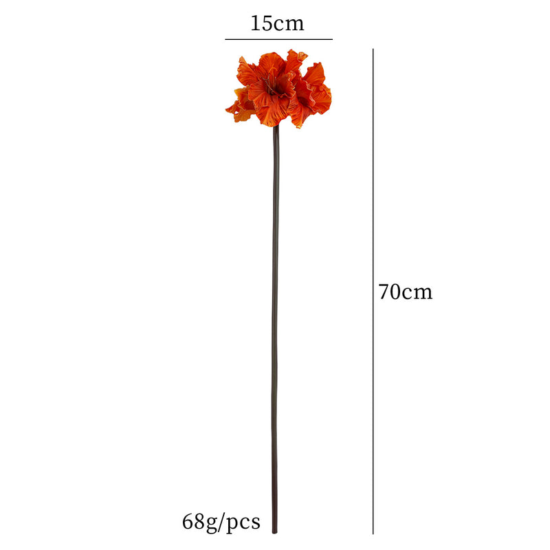 Realistic 28" PU Touch Clivia & Iris Arrangement, Green/Purple/Brown/Orange, Perfect for Home Decor, Weddings, Events, and Retail Displays