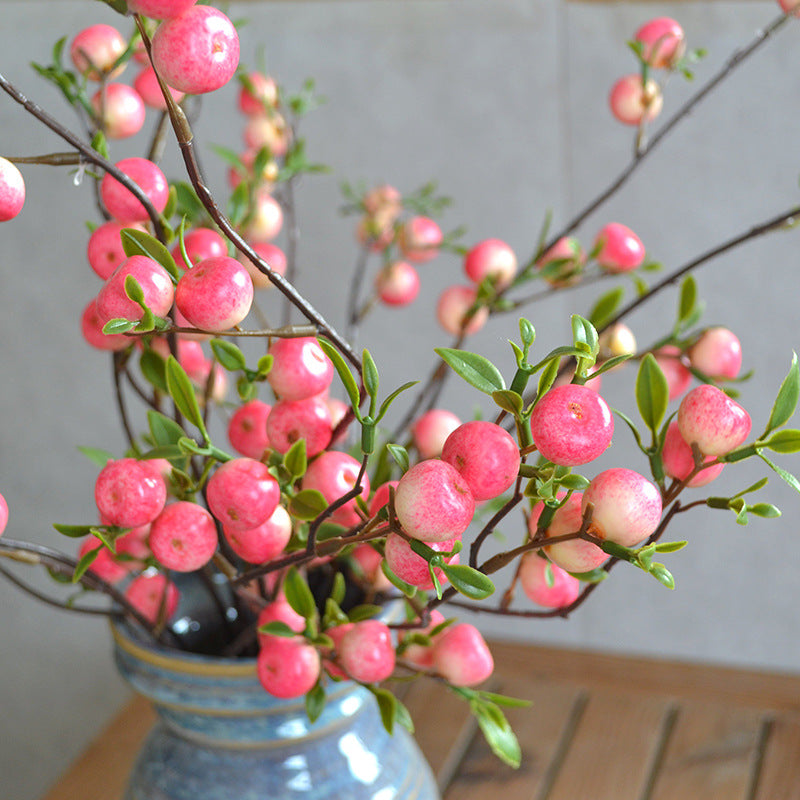 Mini Artificial Crabapple Berry Decor, 28" Long, Realistic Faux Fruit Arrangement for Home Decor, Weddings, Events, and Seasonal Displays