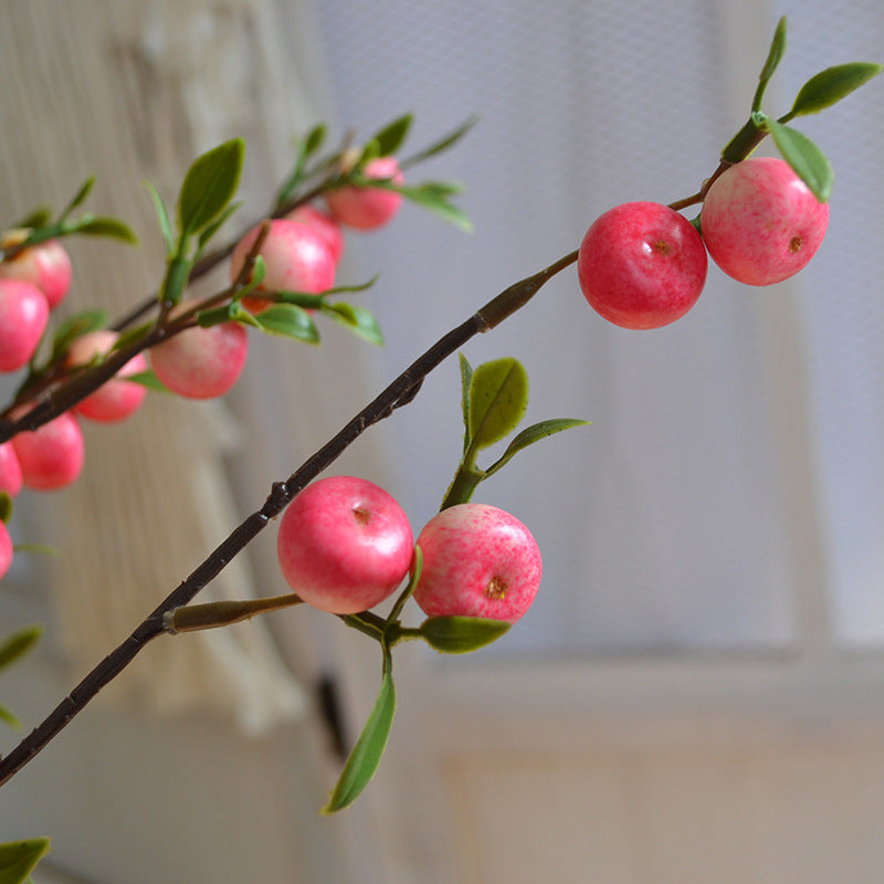 Mini Artificial Crabapple Berry Decor, 28" Long, Realistic Faux Fruit Arrangement for Home Decor, Weddings, Events, and Seasonal Displays
