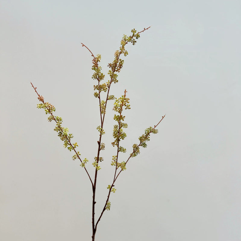 Faux Fall Millet Branch - 35" Real-Touch Decorative Stem, Autumn White, Red & Green, Perfect for Home Decor, Weddings, Events, and Floral Arrangements