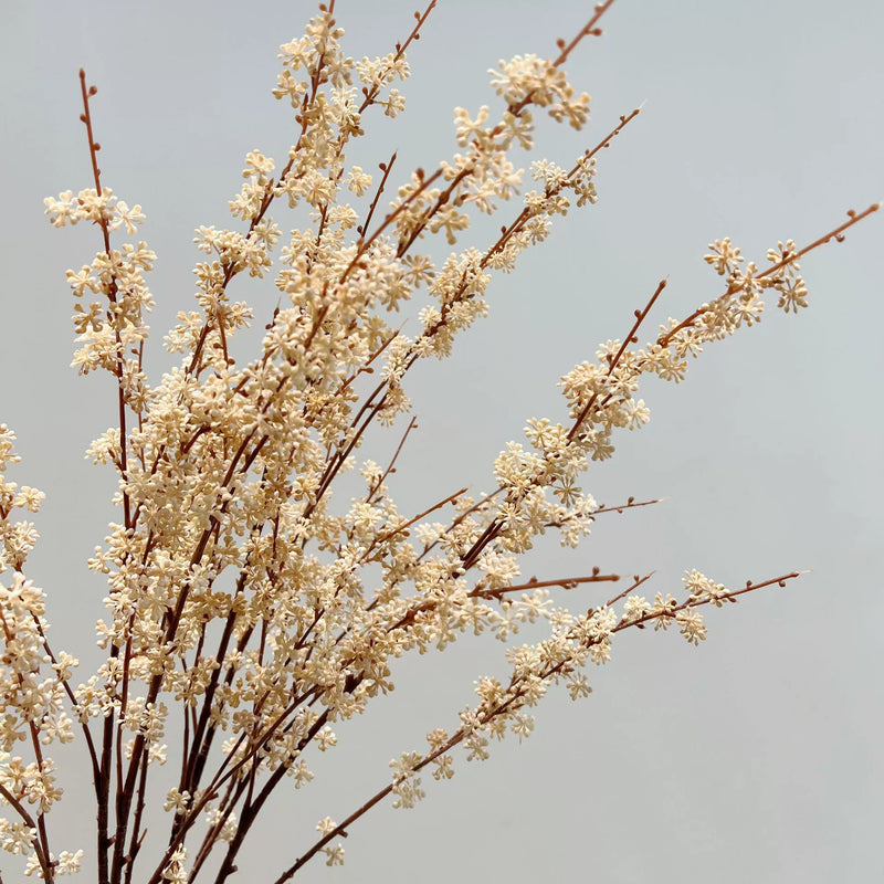 Faux Fall Millet Branch - 35" Real-Touch Decorative Stem, Autumn White, Red & Green, Perfect for Home Decor, Weddings, Events, and Floral Arrangements