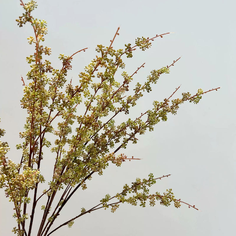 Faux Fall Millet Branch - 35" Real-Touch Decorative Stem, Autumn White, Red & Green, Perfect for Home Decor, Weddings, Events, and Floral Arrangements