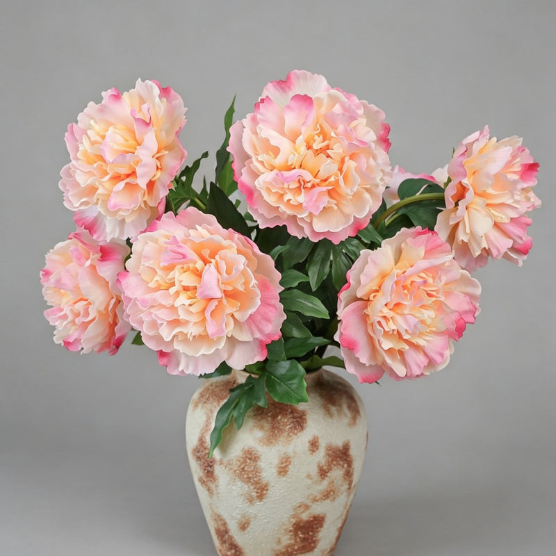 Real Touch Peony Arrangement, 20" Faux Floral Bouquet for Home Decor, Weddings, Events, and Parties, Allergy & Pet Safe