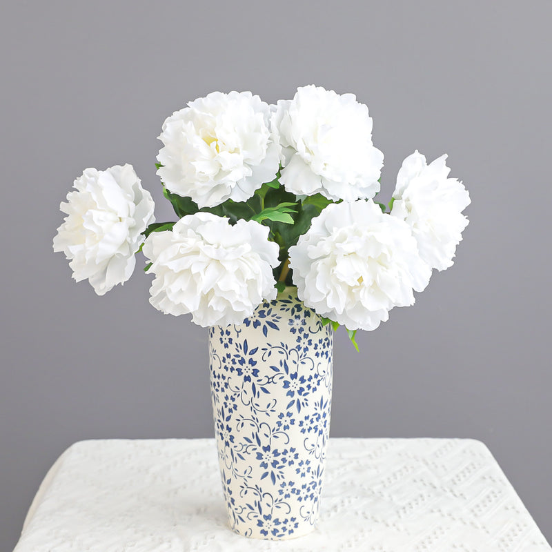 Real Touch Peony Arrangement, 20" Faux Floral Bouquet for Home Decor, Weddings, Events, and Parties, Allergy & Pet Safe