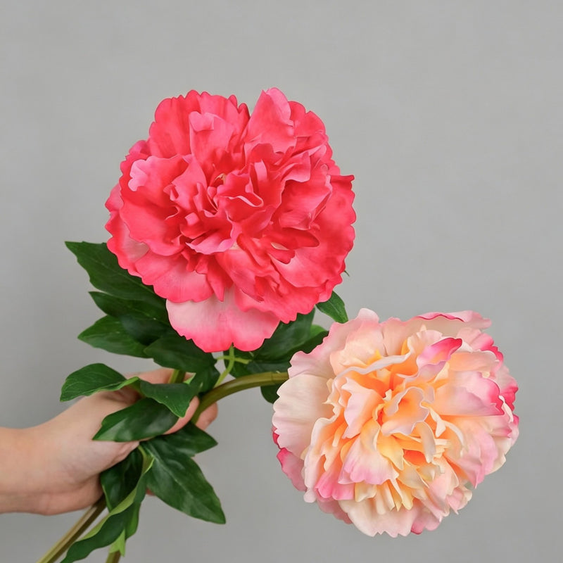 Real Touch Peony Arrangement, 20" Faux Floral Bouquet for Home Decor, Weddings, Events, and Parties, Allergy & Pet Safe