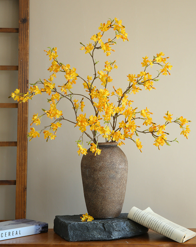 Golden Spring Faux Floral Arrangement, 36" Realistic Touch, Elegant Home Decor for Weddings, Parties, and Seasonal Styling