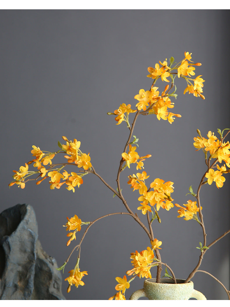 Golden Spring Faux Floral Arrangement, 36" Realistic Touch, Elegant Home Decor for Weddings, Parties, and Seasonal Styling