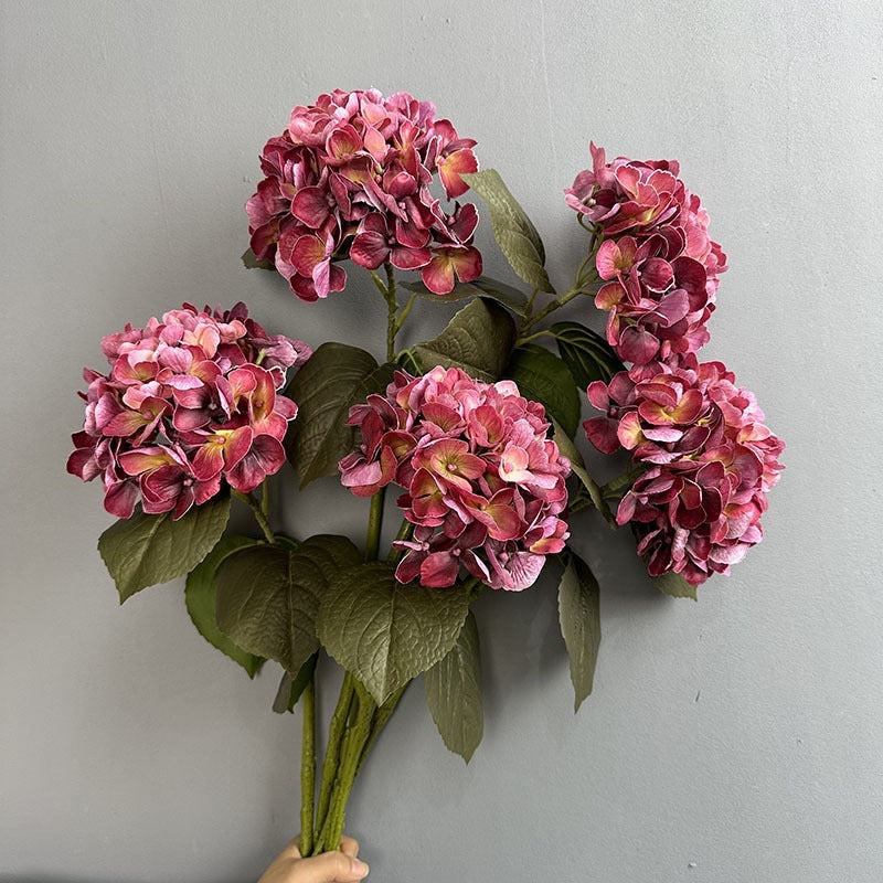 Real-Touch Hydrangea Bouquet, 24" Faux Floral Arrangement for Home Decor, Weddings, Events, Allergy & Pet Safe, No Maintenance