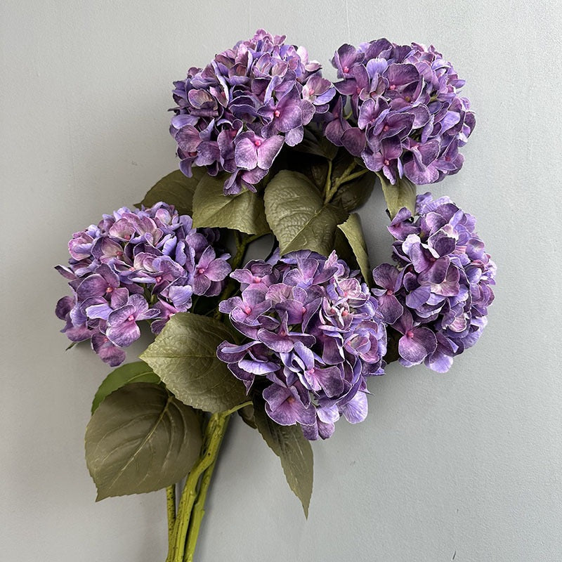 Real-Touch Hydrangea Bouquet, 24" Faux Floral Arrangement for Home Decor, Weddings, Events, Allergy & Pet Safe, No Maintenance