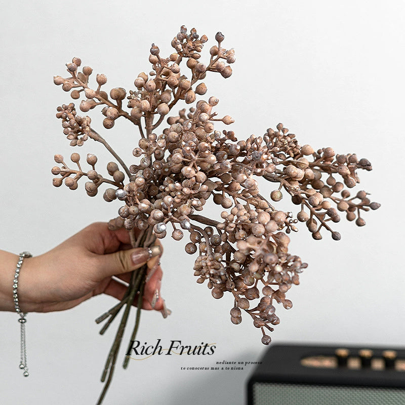 Faux Floral Arrangement, 14" Real-Touch Decorative Plastic Flowers, Green, Orange, Pink, White, Brown - Perfect for Home Decor, Weddings, Events & More
