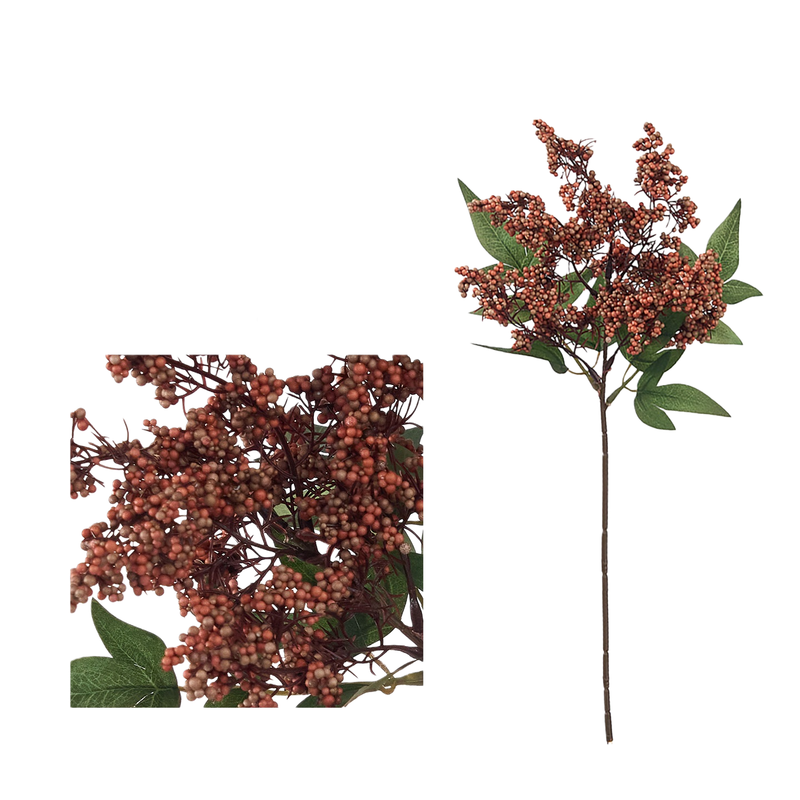 Bulk 8pcs 16" Tall Berry Stems Spray, Realistic Vase Filler for Modern Farmhouse Decor, DIY Wedding Bouquets & Seasonal Arrangements