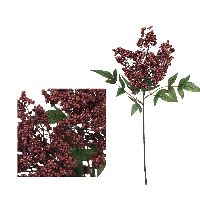 Bulk 8pcs 16" Tall Berry Stems Spray, Realistic Vase Filler for Modern Farmhouse Decor, DIY Wedding Bouquets & Seasonal Arrangements