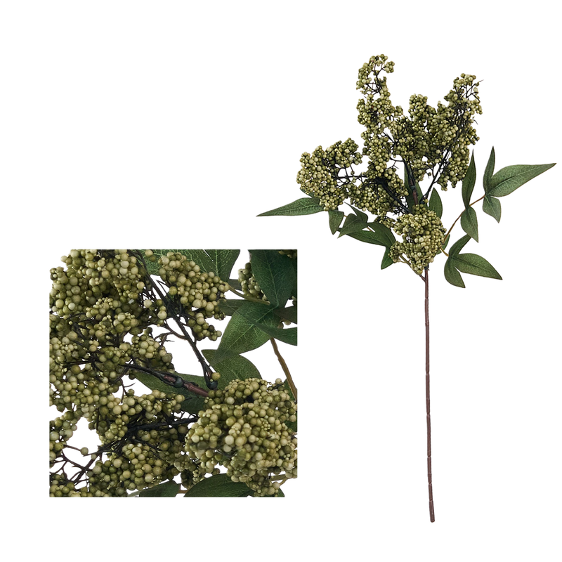 Bulk 8pcs 16" Tall Berry Stems Spray, Realistic Vase Filler for Modern Farmhouse Decor, DIY Wedding Bouquets & Seasonal Arrangements
