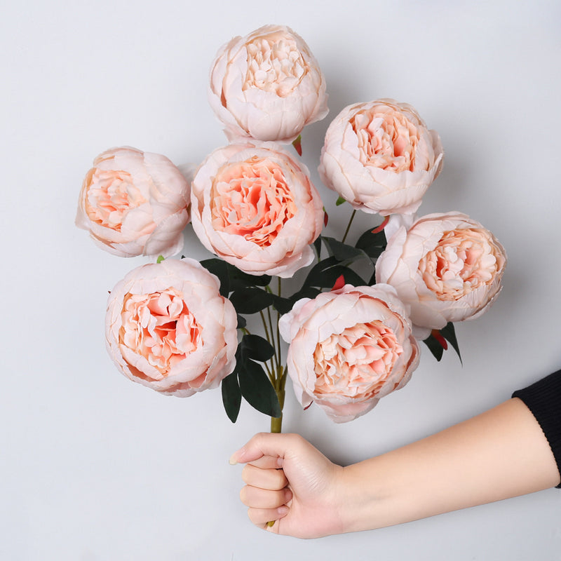 Bulk 17" Faux Peony Bouquet, Realistic Silk Flowers, Perfect for Home Decor, Weddings, Events, and Floral Arrangements