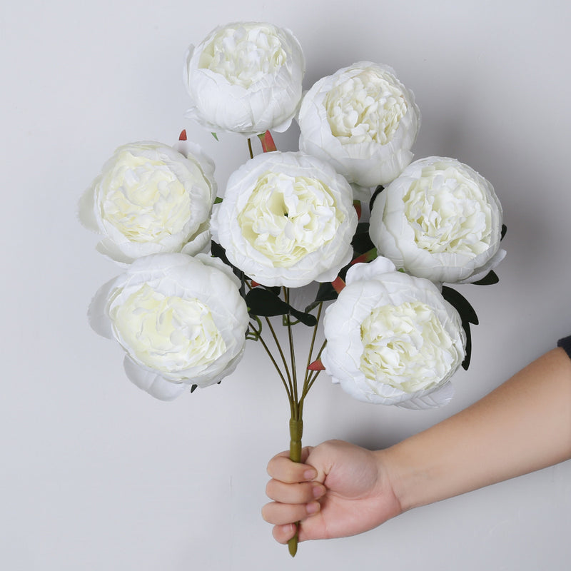 Bulk 17" Faux Peony Bouquet, Realistic Silk Flowers, Perfect for Home Decor, Weddings, Events, and Floral Arrangements
