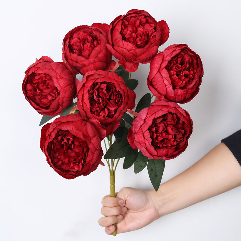 Bulk 17" Faux Peony Bouquet, Realistic Silk Flowers, Perfect for Home Decor, Weddings, Events, and Floral Arrangements