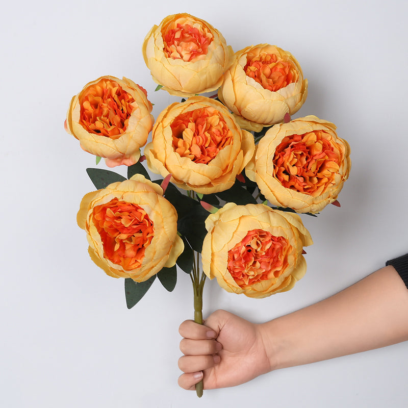 Bulk 17" Faux Peony Bouquet, Realistic Silk Flowers, Perfect for Home Decor, Weddings, Events, and Floral Arrangements