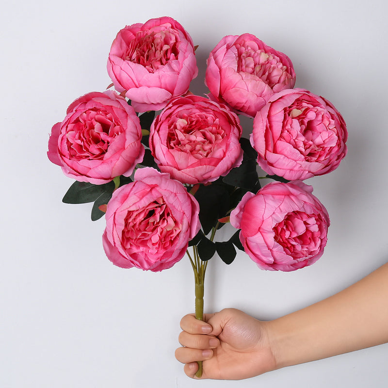 Bulk 17" Faux Peony Bouquet, Realistic Silk Flowers, Perfect for Home Decor, Weddings, Events, and Floral Arrangements