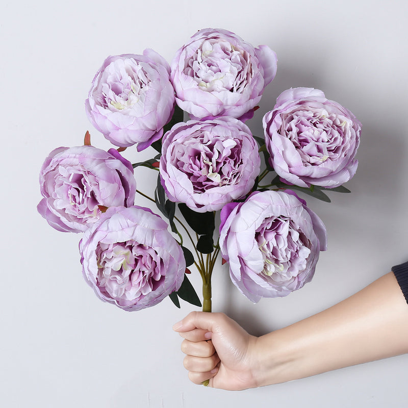 Bulk 17" Faux Peony Bouquet, Realistic Silk Flowers, Perfect for Home Decor, Weddings, Events, and Floral Arrangements