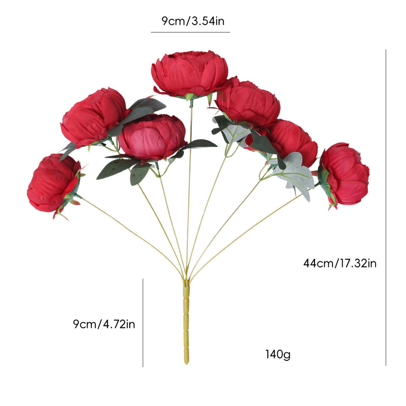 Bulk 17" Faux Peony Bouquet, Realistic Silk Flowers, Perfect for Home Decor, Weddings, Events, and Floral Arrangements