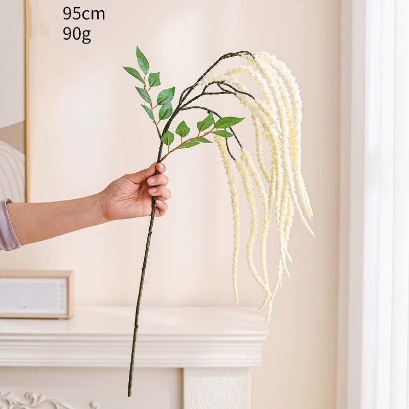 Faux Hanging Mi Wedding Tears, 37" Real-Touch Floral Arrangement, Burgundy, White, Green, Perfect for Home Decor, Weddings, Events