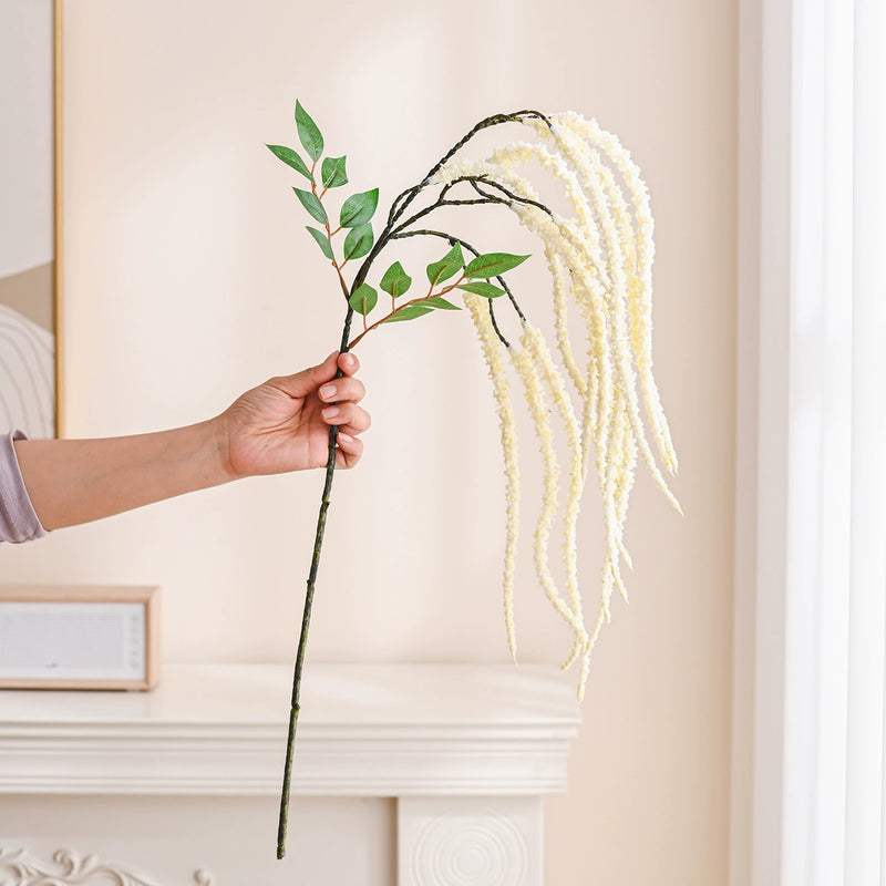 Faux Hanging Mi Wedding Tears, 37" Real-Touch Floral Arrangement, Burgundy, White, Green, Perfect for Home Decor, Weddings, Events