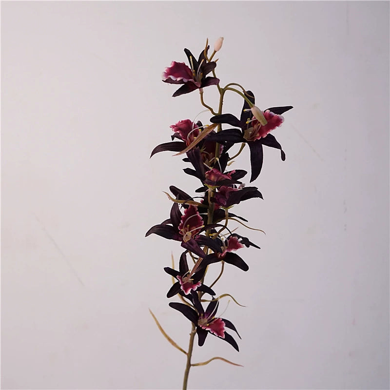 Faux Dendrobium Orchid Stem, 32" Tall Realistic Flower Spray, Large 4" Blooms for Vase Filler, Home Decor, Wedding & Event Florals