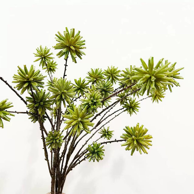 Tall Textural Pod Stem, 31" Faux Water Chestnut Branch with 6 Realistic Heads, Natural-Look Filler for Vase Arrangements, Modern Home Decor, DIY Wedding Florals