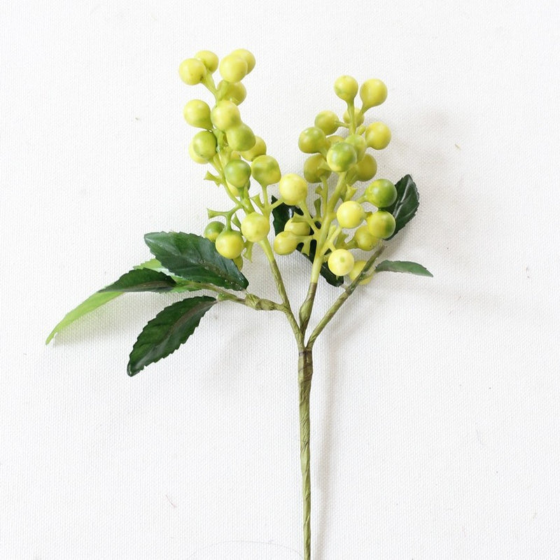 Faux Berry Stem, 9" Short Realistic Berry Spray, Textured Woodland Accent for Vase Filler, DIY Crafts, Wedding Arrangements & Farmhouse Home Decor