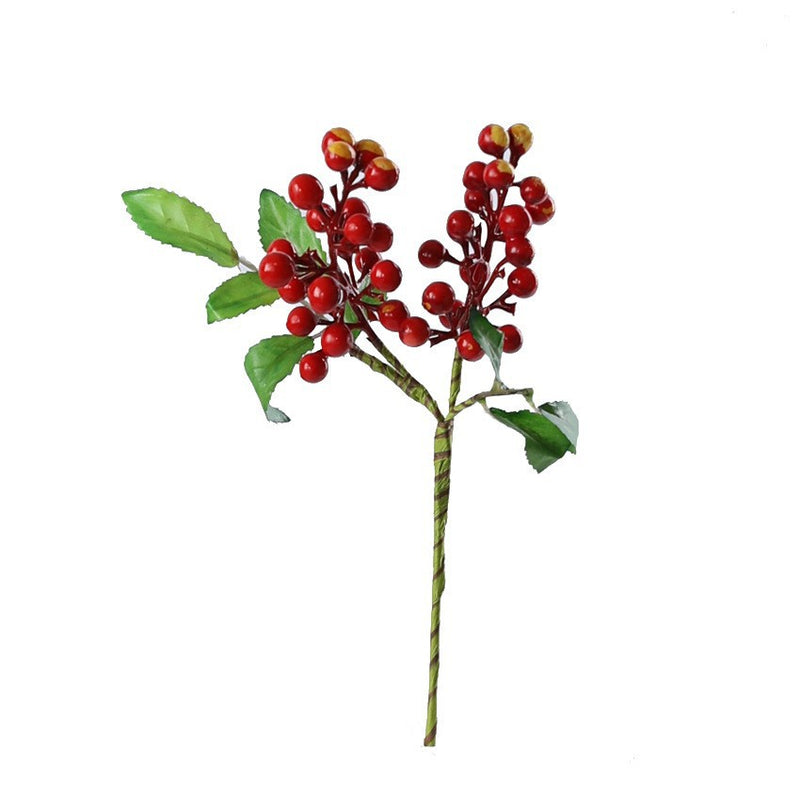 Faux Berry Stem, 9" Short Realistic Berry Spray, Textured Woodland Accent for Vase Filler, DIY Crafts, Wedding Arrangements & Farmhouse Home Decor